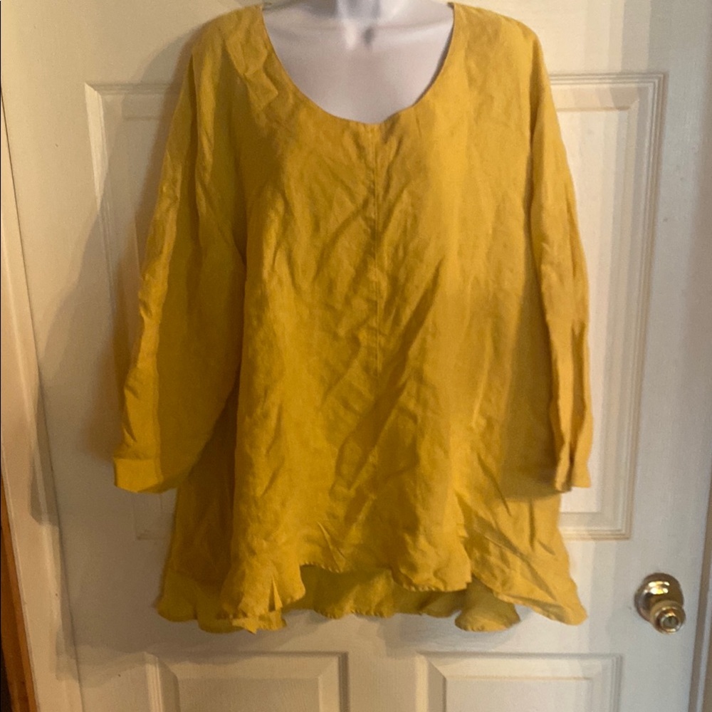 Yellow Oversized Tunic with Long Sleeves